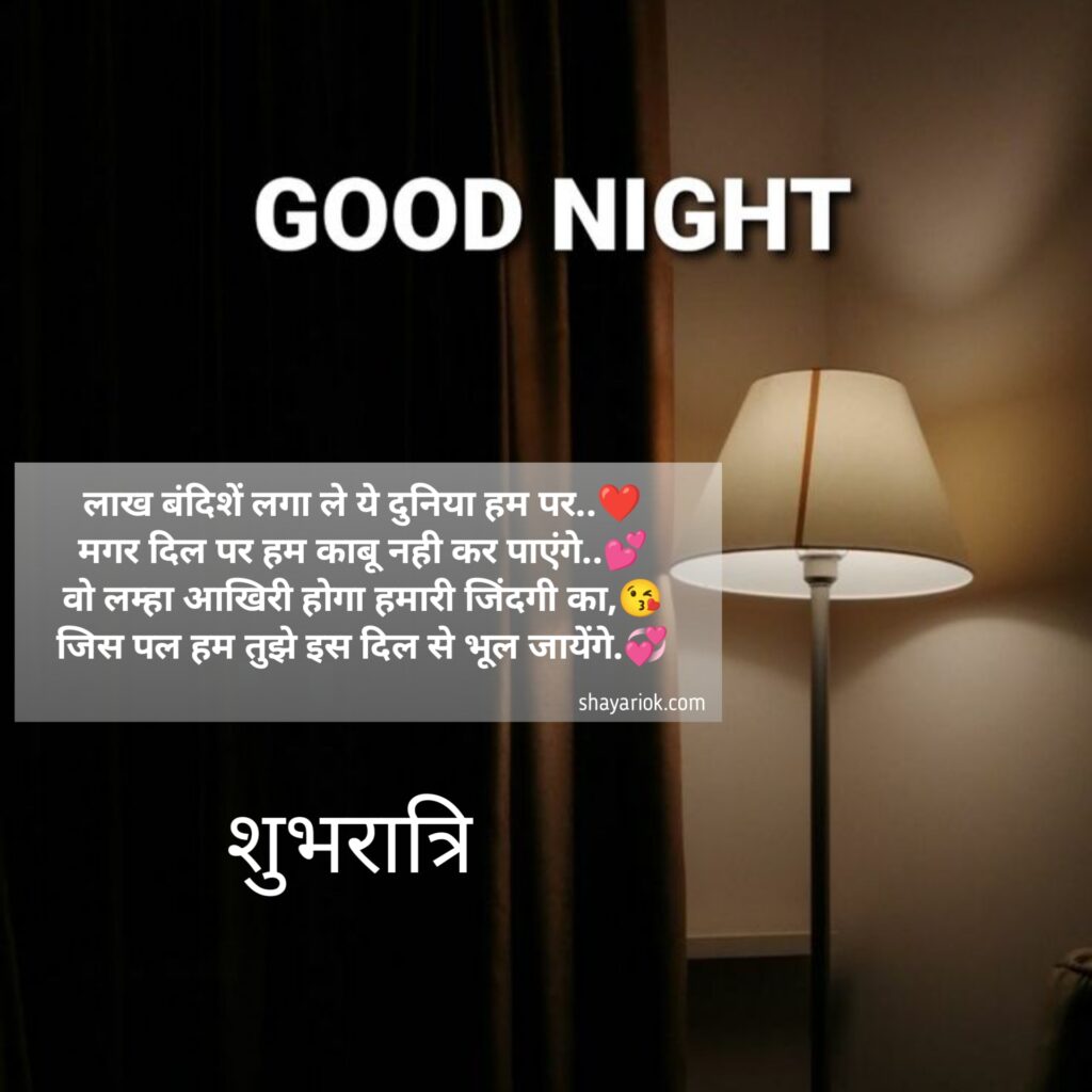 Good Night Shayari in Hindi